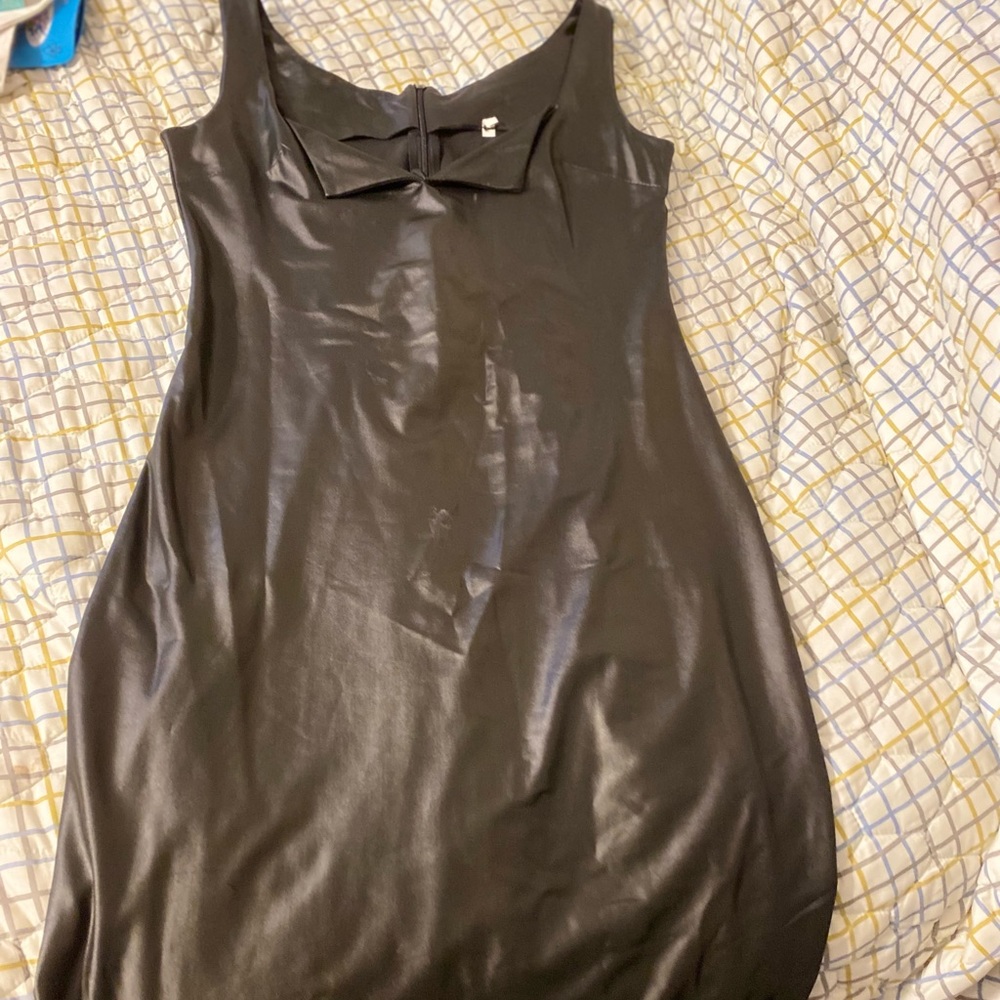 Faux Leather Dress